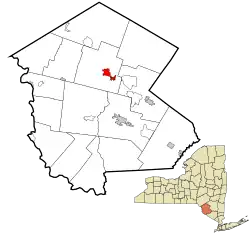 Location of Liberty village in Sullivan County, New York