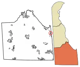 Location of Henlopen Acres in Sussex County, Delaware.