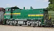 EMD Blomberg B trucks on an EMD SW1500