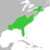 Symphyotrichum concolor distribution map: Bahamas and US (Alabama, Delaware, Florida, Georgia, Kentucky, Louisiana, Maryland, Massachusetts, Mississippi, New Jersey, New York, North Carolina, Rhode Island, South Carolina, Tennessee, and Virginia).