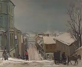 Andrus Johani  (1906–1941). Winter Landscape in Tartu. 1940. Canvas, oil.