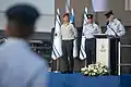 Aluf Tomer Bar (right) takes command of the IAF at its headquarters at Tel Nof on April 2022
