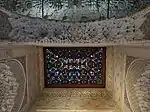 Ceiling of the Mirador of Lindaraja, with the wooden vault filled with coloured glass