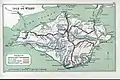 A 1914 Railway Clearing House map of lines on the Isle of Wight