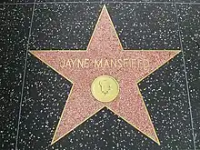 Jayne Mansfield's star on the Hollywood Walk of Fame