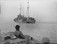 Flak ship HMS Pozarica was one of the 30 escorts of Convoy MKS 6.