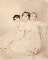 The Wellesley-Pole sisters, by Thomas Lawrence (1769–1830). From left to right: Lady Mary Charlotte Anne, Lady Emily Harriet and  Lady Priscilla Anne