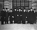 The newly appointed Swedish cabinet, assembled outside the Royal Palace in Stockholm, 13 December 1939