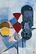 Theo van Doesburg, 1916, Composition II (Still Life), oil on canvas, 45 x 32&nbsp;cm. Classique-Baroque-Moderne, Anvers: De Sikkel, Paris 1921: Léonce Rosenberg, [p.&nbsp;35], as Nature morte.