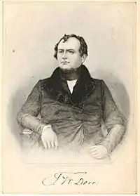 Thomas W. Dorr, leader of the 1842 rebellion, as pictured in an 1844 book frontispiece