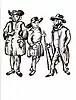 Three important members of the Op den Graeff family who were involved in the anti slavery movement and abolitionism. Left to right - Abraham op den Graeff (1649–1731), Derick op den Graeff (1646–1697) and David Benjamin Updegraff (1789–1864).