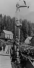 Tlingit totem pole in Ketchikan, Alaska, c. 1901
