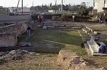 The orchestra of the theater at the deme site of Euonymon
