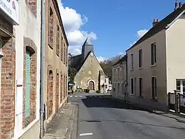 The church of Saint-Martin seen from the rue des Rosiers