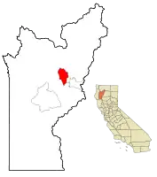 Location in Trinity County, California