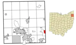 Location of West Hill in Trumbull County within the state of Ohio