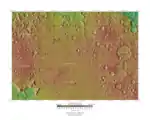 Topographical map of Mare Tyrrhenum quadrangle