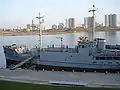 The captured USS&nbsp;Pueblo vessel moored on the Taedong (now tied up on the Botong River beside the Victorious Fatherland Liberation War Museum)