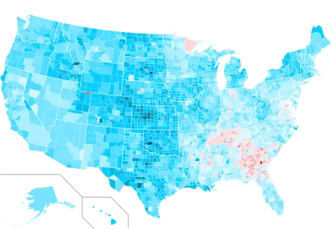 County swing from 1984 to 1988
