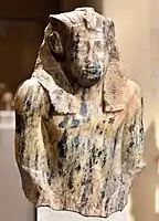 Upper part of a statue of Senusret I, from Egypt, Middle Kingdom, 12th Dynasty. C. 1950 BC. Neues Museum, Germany