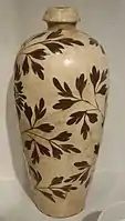 Meiping vase with slip-painted peony foliage, Jin dynasty, 12th or 13th century
