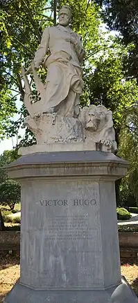Statue of Victor Hugo in Rome, Italy.