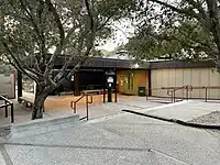 Exterior of the nature center, featuring live animal exhibits