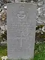 Grave of an Irish WAAF, Clonmacnoise. Cpl Bridget White was serving with the No3 (Pilots) Advanced Flying Unit based at RAF South Cerney when she died in a road accident.