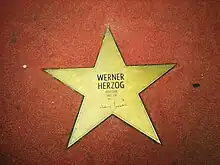 Herzog's star on the Boulevard der Stars&nbsp;[de] in Berlin