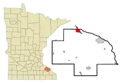 Location of Lake Citywithin Wabasha County in the state of Minnesota