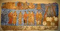 Wall painting at the Ambassador's Hall in Afrosiab