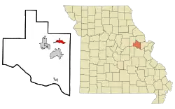 Location of Wright City, Missouri
