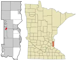 Location of the city of Pine Springswithin Washington County, Minnesota
