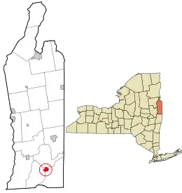Location in Washington County and the state of New York.