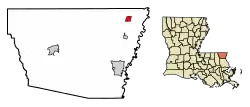 Location of Angie in Washington Parish, Louisiana.