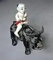 Water puppet representing one of the stages of the Buddhist "ox&nbsp;herder" parable
