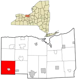 Location in Wayne County and the state of New York.