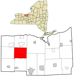 Location in Wayne County and the state of New York.