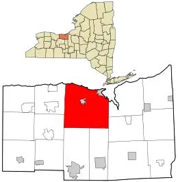 Location in Wayne County and the state of New York.
