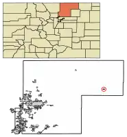 Location of Raymer (New Raymer) in Weld County, Colorado.