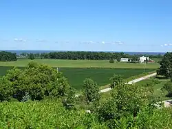 Wequiock Road (foreground) and Van Lieshout Road (background) in the town of Scott