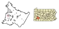 Location of Irwin in Westmoreland County, Pennsylvania.