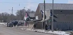 Nebraska Highway 87 forms the main street of Whiteclay, April 2013