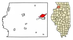Location of Sterling in Whiteside County, Illinois.