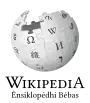 Wikipedia logo displaying the name "Wikipedia" and its slogan: "The Free Encyclopedia" below it, in Banyumasan