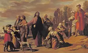 A Canaanite woman begs Jesus to heal her daughter, Willem van Oordt, 1645-1650