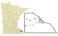 Location of Rollingstone, Minnesota