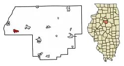 Location of Germantown Hills in Woodford County, Illinois.