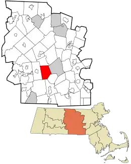 Location in Worcester County and the state of Massachusetts.