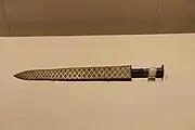 Bronze Yue sword with criss cross pattern